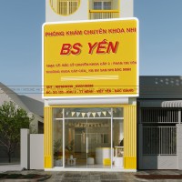 Thiết kế phòng khám nhi bác sĩ Yến gam màu vàng tươi trẻ trung